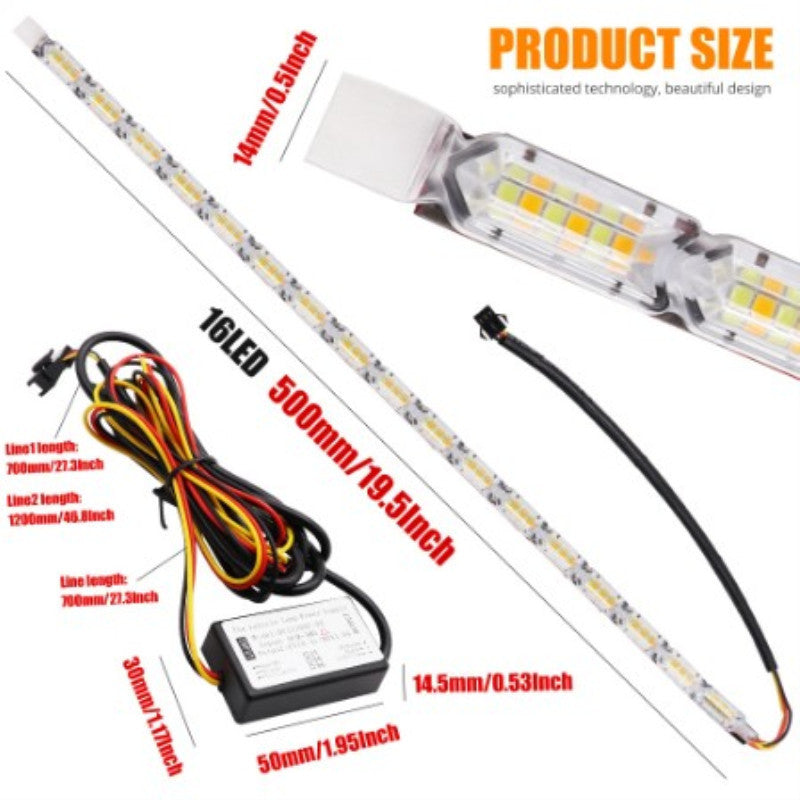 Car LED Crystal Tear-eye Marquee Running Water Light Guide