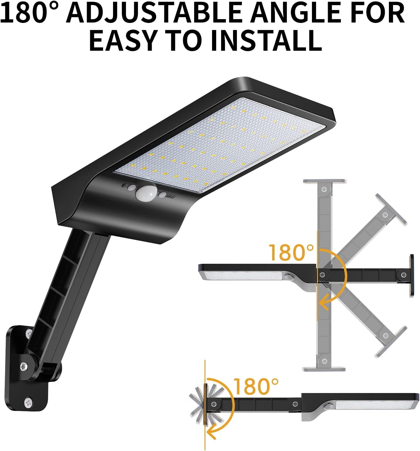 2 Pack Outdoor Solar Flood Lights Wireless 48 LED Waterproof Sensor Light
