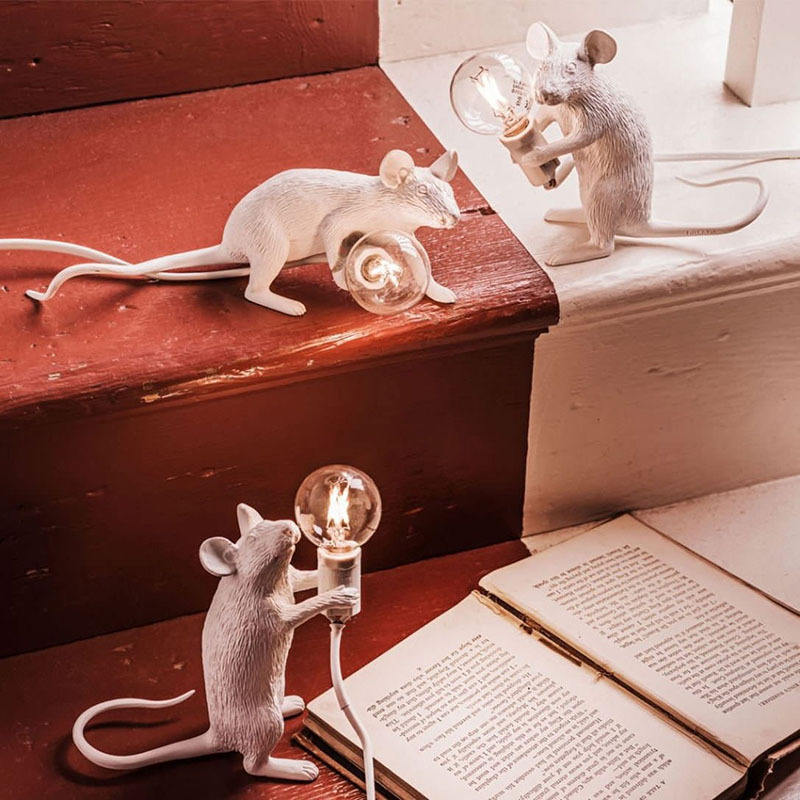 Creative Nordic Resin Mouse Table Lamp Desk LED Lights