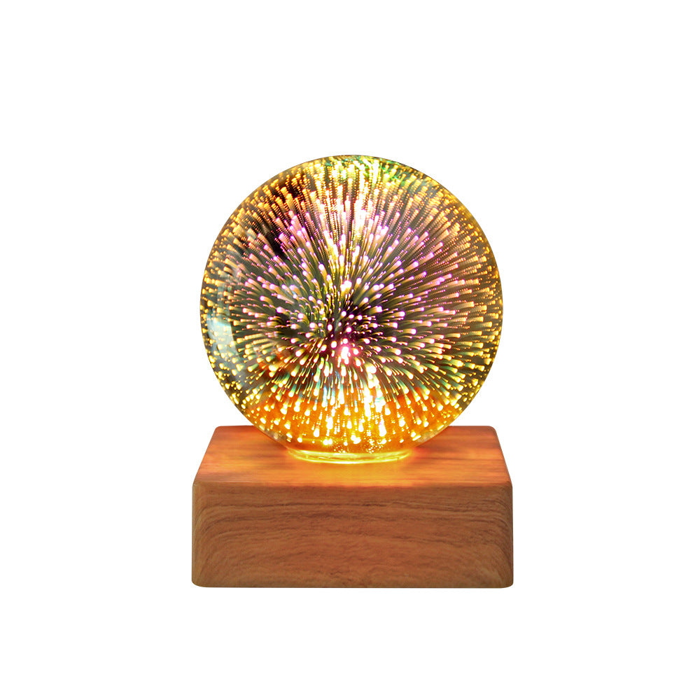 USB 3D Firework Crystals Ball Light Plug In Romantic Star LED Light