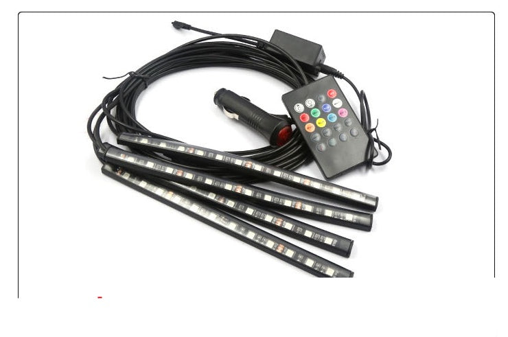 LED Car Foot Light Ambient Lamp With USB Wireless Remote
