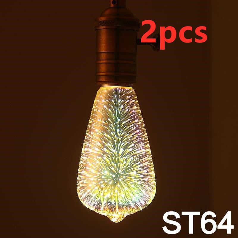 LED Light Bulb 3D Decoration Bulb Firework Bottle Heart