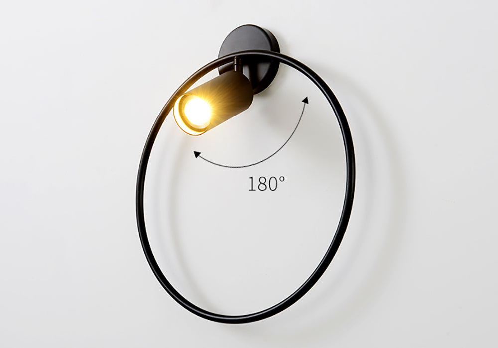 Nordic Minimalist Ring Wall Lamp Post-Modern Bedroom Spotlight