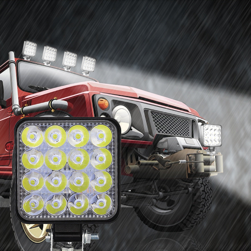 Car Led Work Light 4 Inch 48W Square 16 Lights Auxiliary Lights