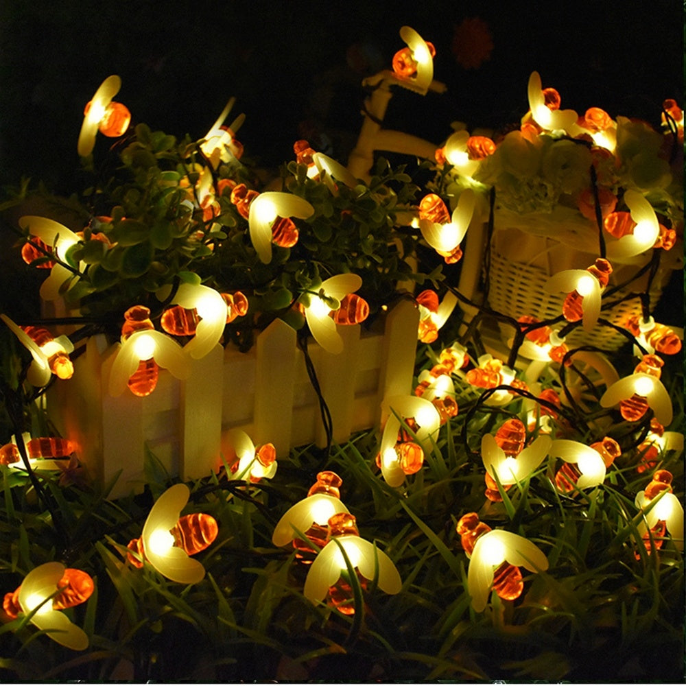 LED Outdoor Solar Lamp String Lights Garland Lighting Bee