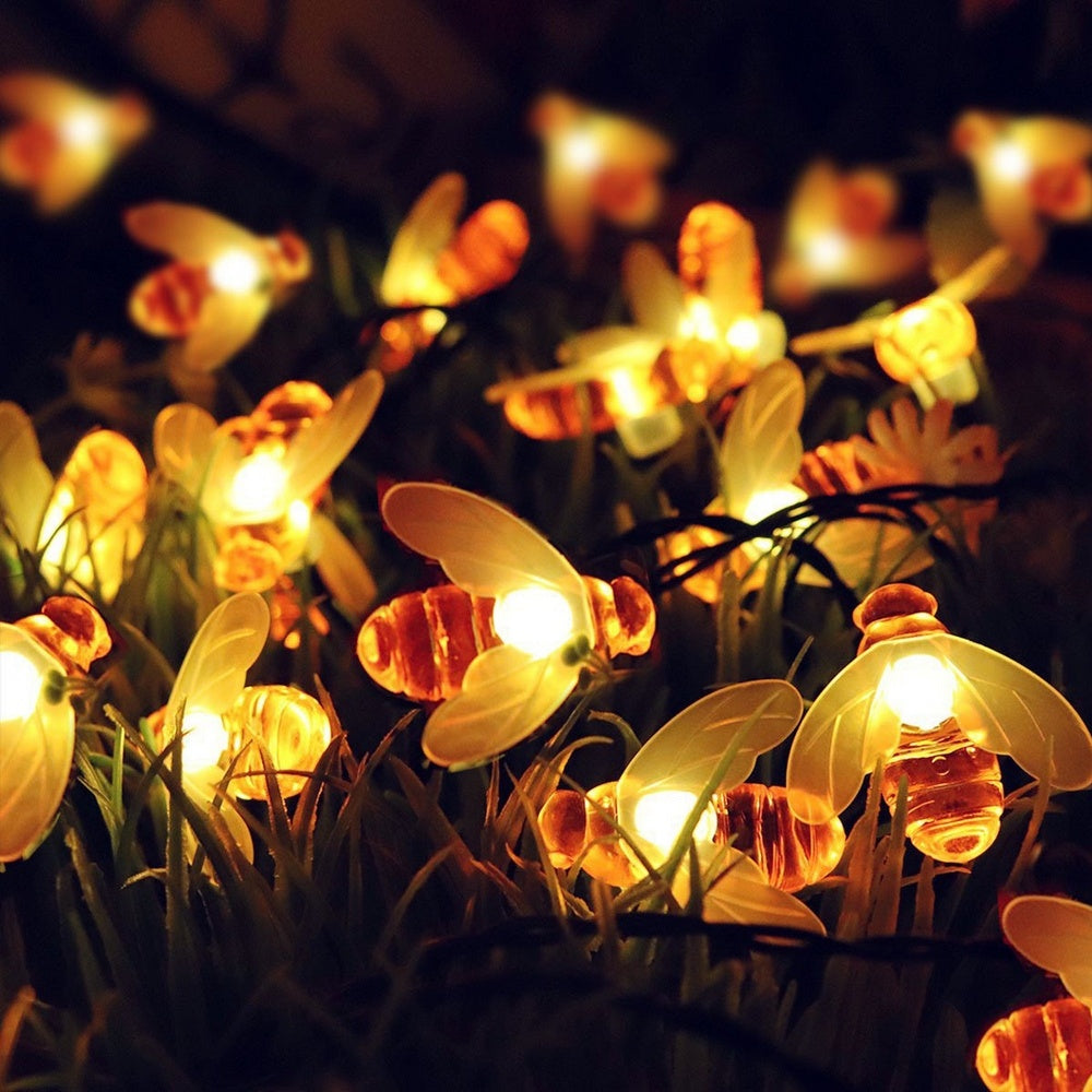 LED Outdoor Solar Lamp String Lights Garland Lighting Bee