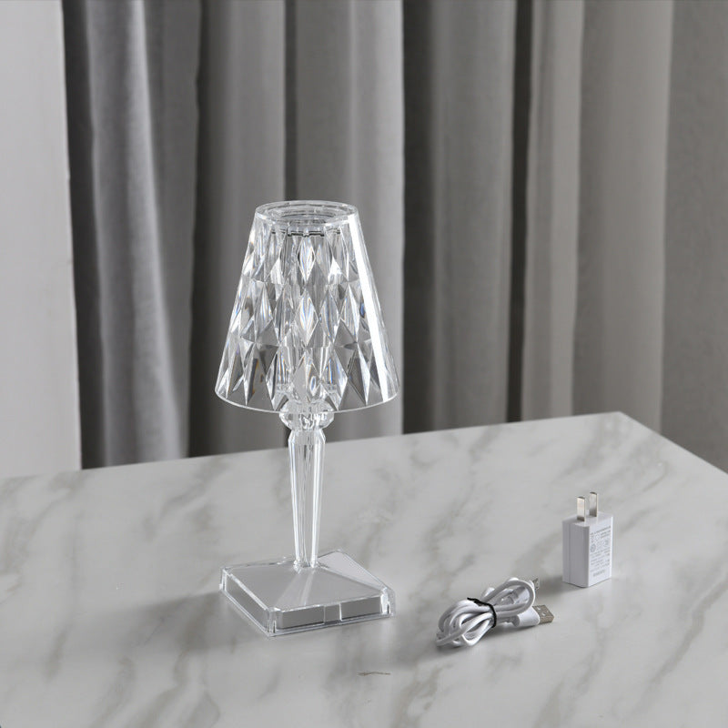 Diamond Acylic Table Lamp Night Light Italy Princess Deck Lamp