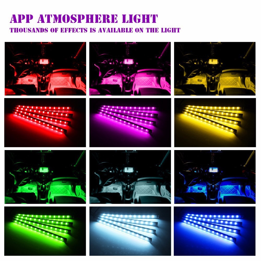 LED Colorful APP Control Voice Control Atmosphere Light In Car