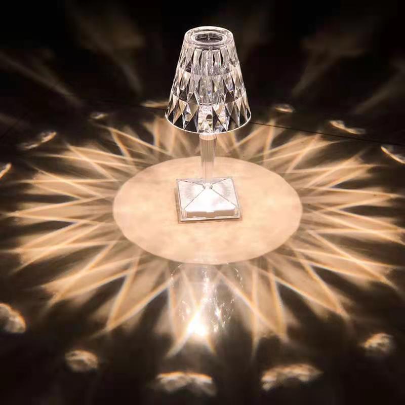 Diamond Acylic Table Lamp Night Light Italy Princess Deck Lamp