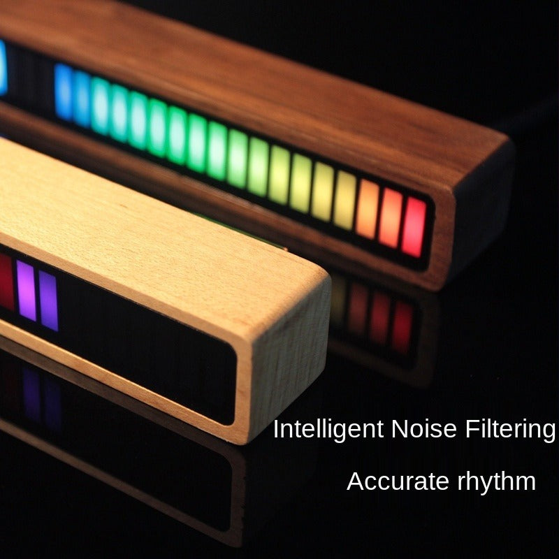 Solid Wood Bluetooth Voice Control Pickup Rhythm Lights Music