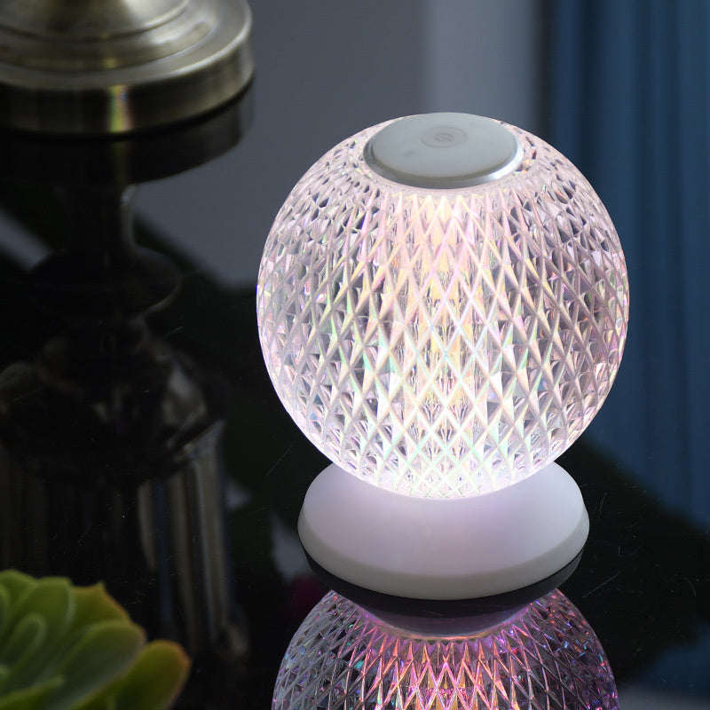 Acrylic Crystal LED Bedside Lamp RGB Touch Switch Desk Lamp