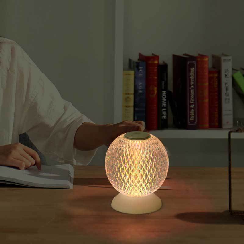 Acrylic Crystal LED Bedside Lamp RGB Touch Switch Desk Lamp