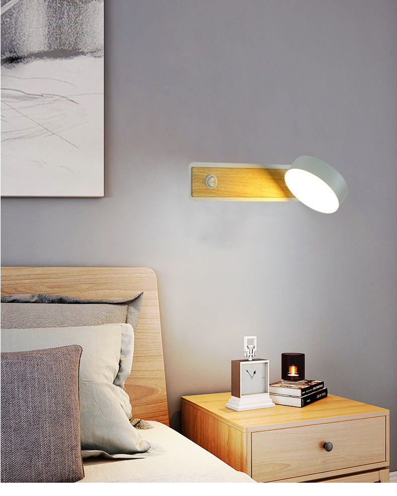 Revolving light creative with Nordic bedside lamp