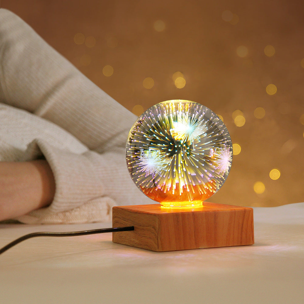 USB 3D Firework Crystals Ball Light Plug In Romantic Star LED Light