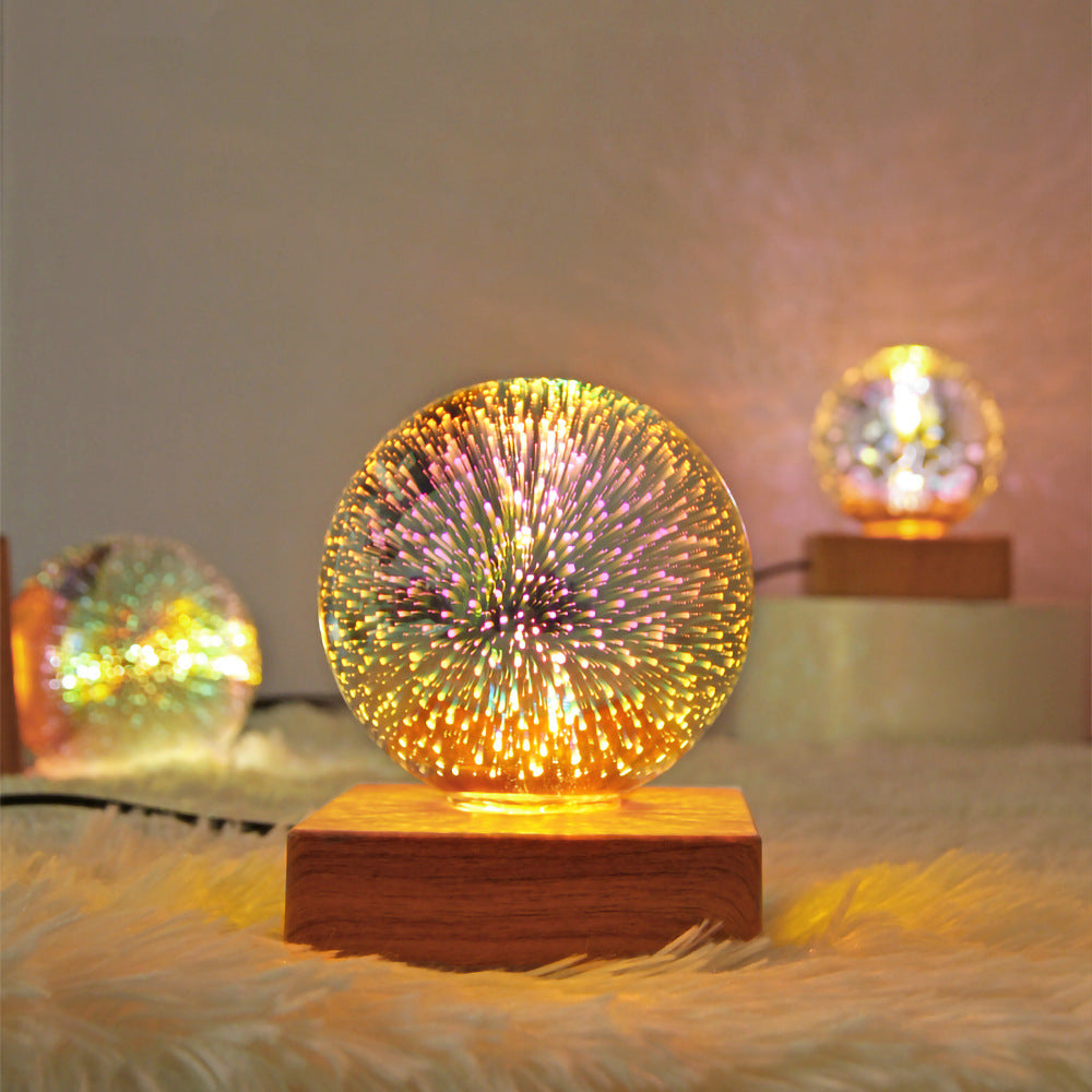 USB 3D Firework Crystals Ball Light Plug In Romantic Star LED Light