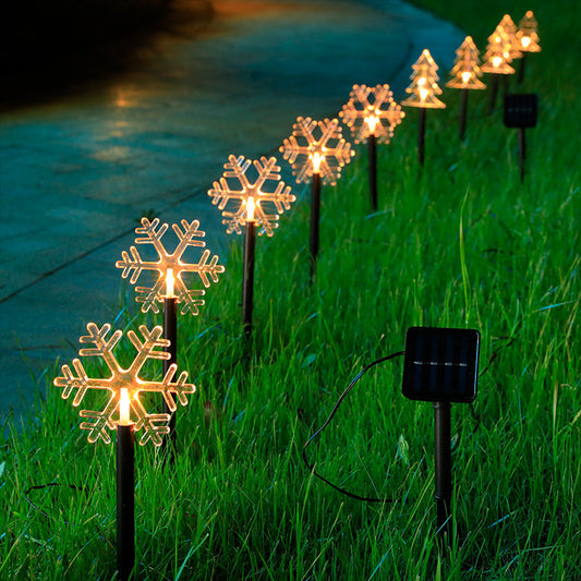 Solar Light Star Snowflake Christmas Tree Garden Light
