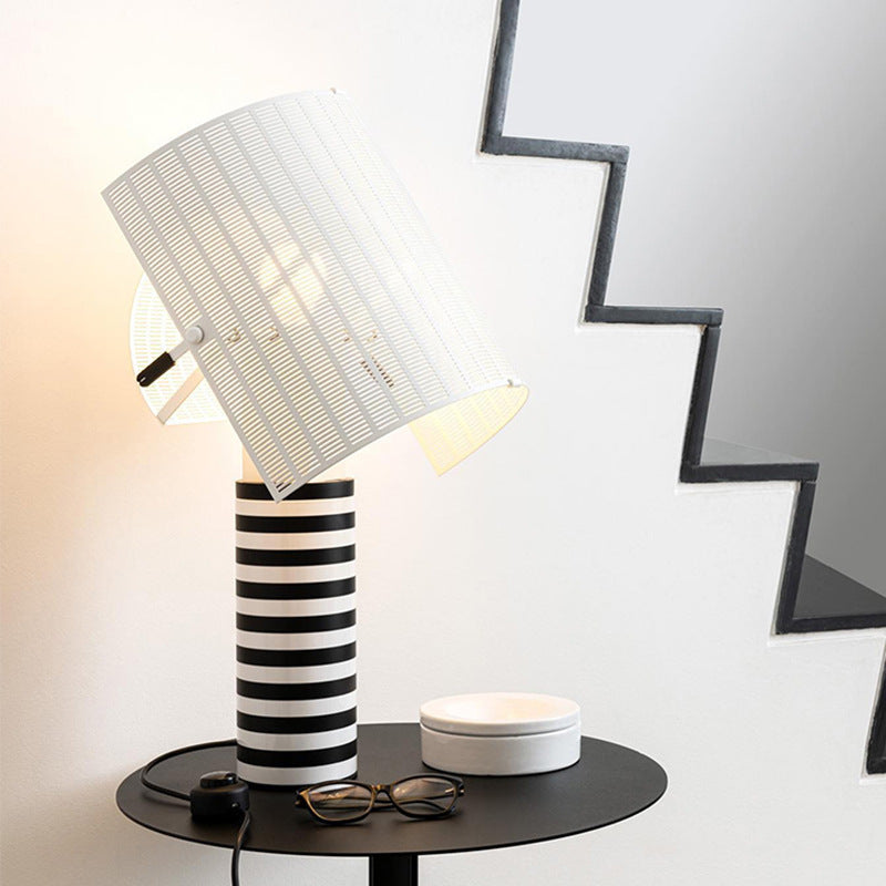 Creative Black And White Stripes Light Luxury Artistic Table Lamp