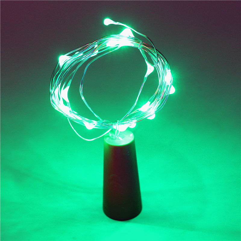 Red wine cork string 2 meters 20 colorful lights