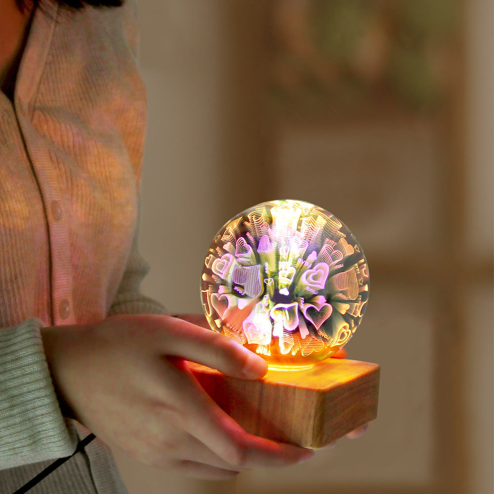 USB 3D Firework Crystals Ball Light Plug In Romantic Star LED Light