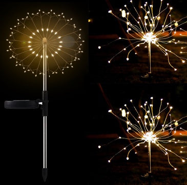 New Ground Plug Solar Fireworks Light LED Light String Lights