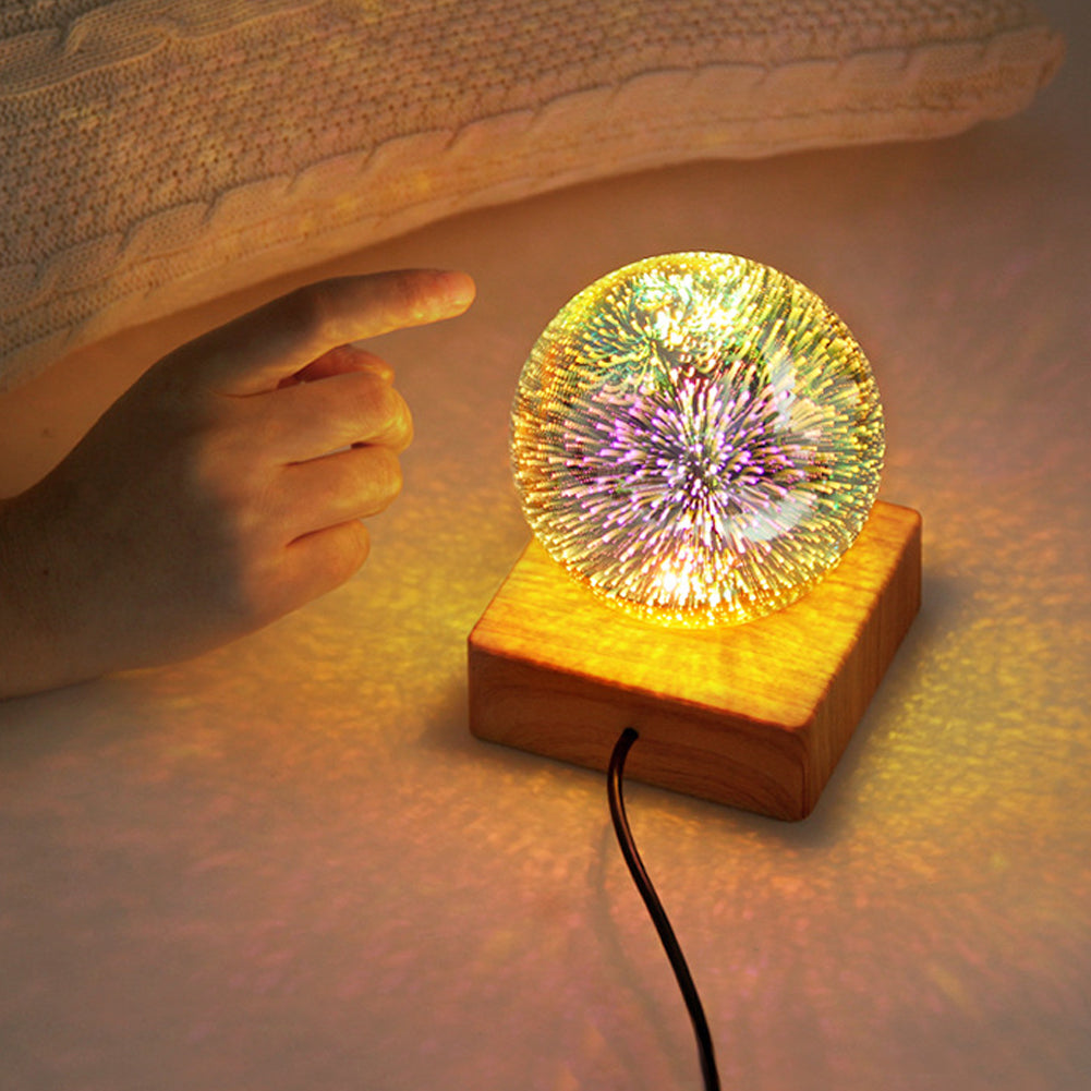 USB 3D Firework Crystals Ball Light Plug In Romantic Star LED Light