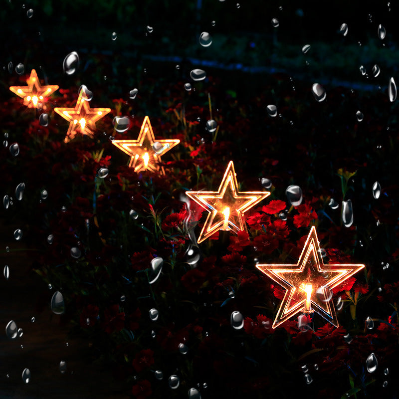 Solar Light Star Snowflake Christmas Tree Garden Light