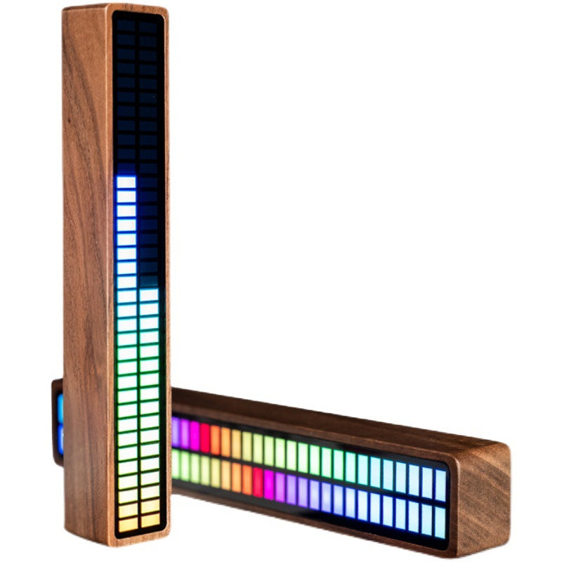 Solid Wood Bluetooth Voice Control Pickup Rhythm Lights Music