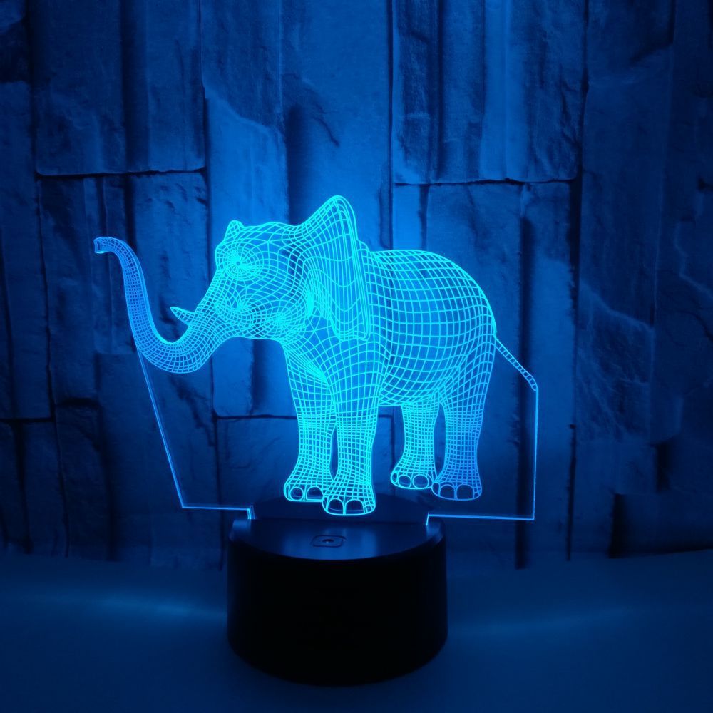 Novelty Lighting Elephant Shape 3D7 Color Changing Touch