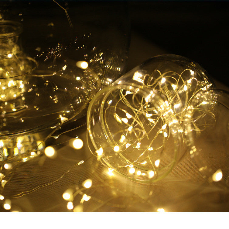 LED Color Atmosphere Decorative Button Battery Box Copper Wire Lamp String