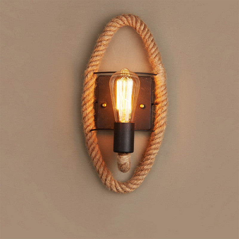 Retro Wall Lamp American Style Loft Wrought Iron Bedside