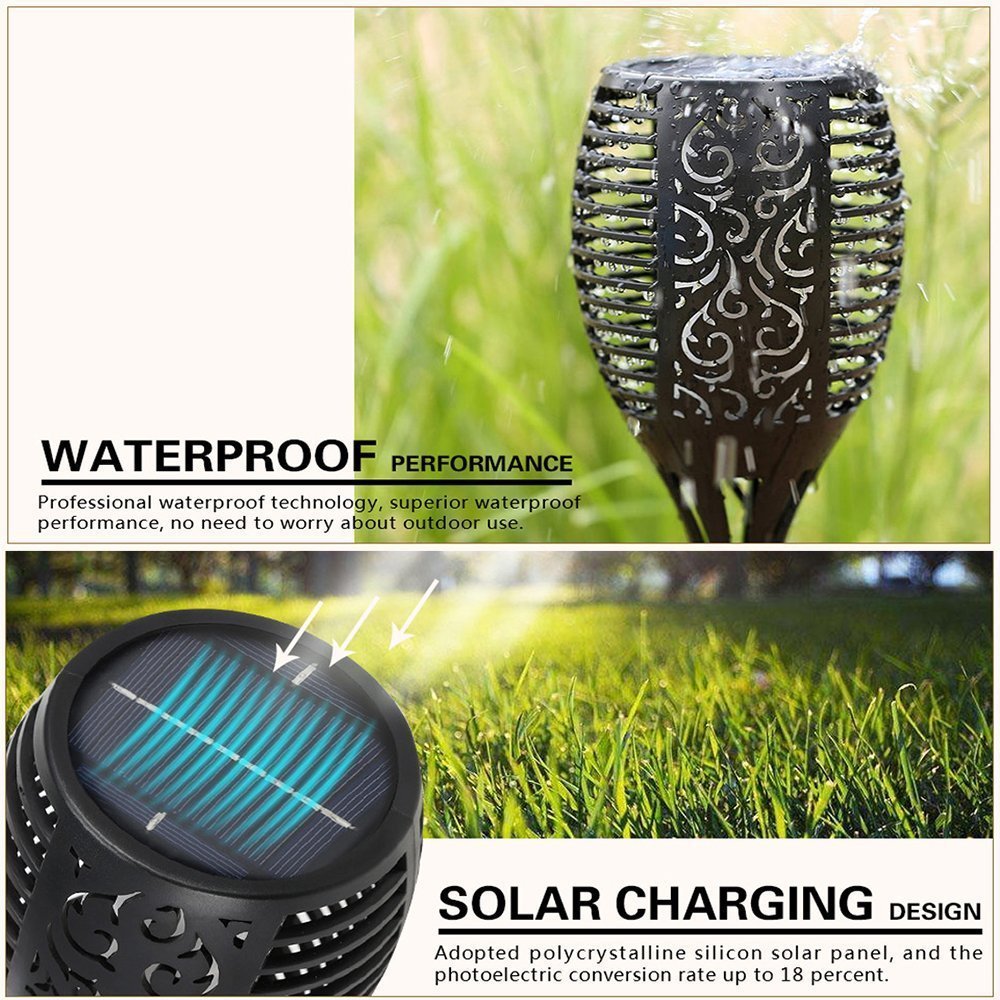 LED Waterproof Solar Torch Light Lamp Outdoor Landscape Decoration