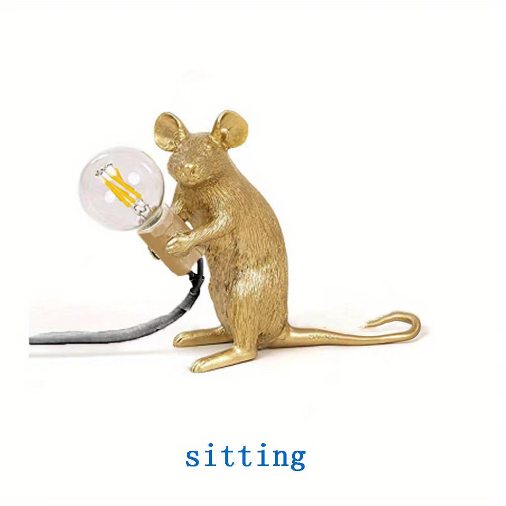 Creative Nordic Resin Mouse Table Lamp Desk LED Lights