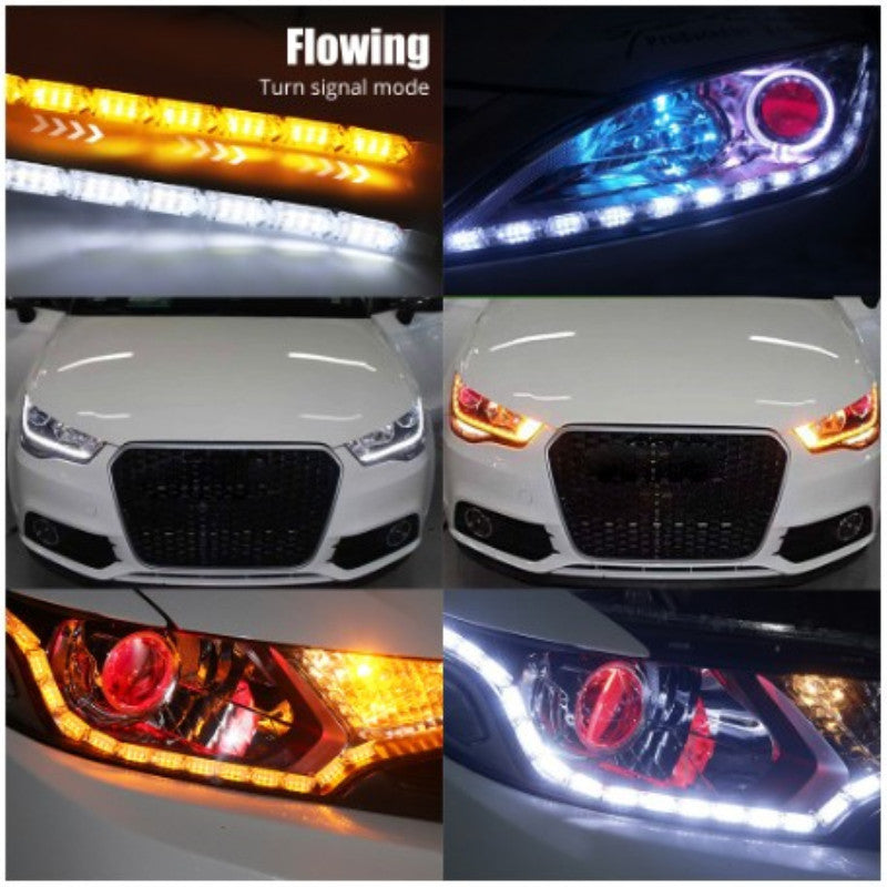 Car LED Crystal Tear-eye Marquee Running Water Light Guide