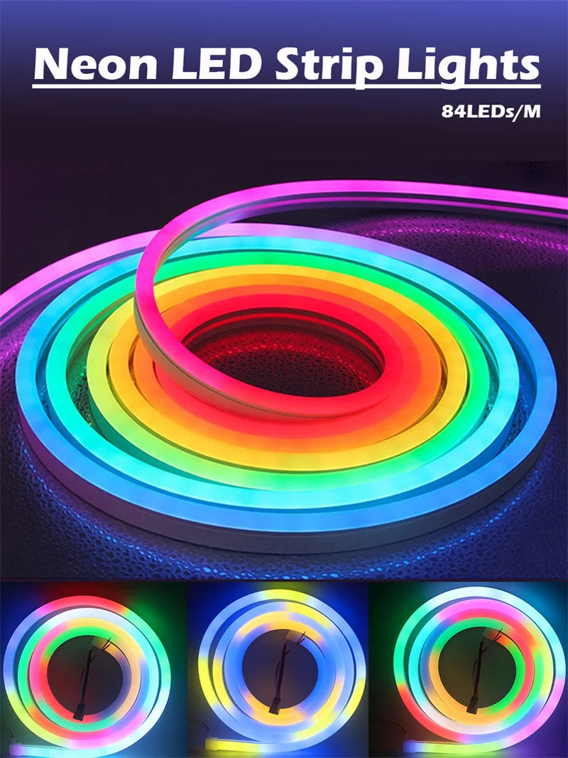 TUYA Neon LED Strip Lights 12-24V 84LEDs/M Silicone Neon Rope