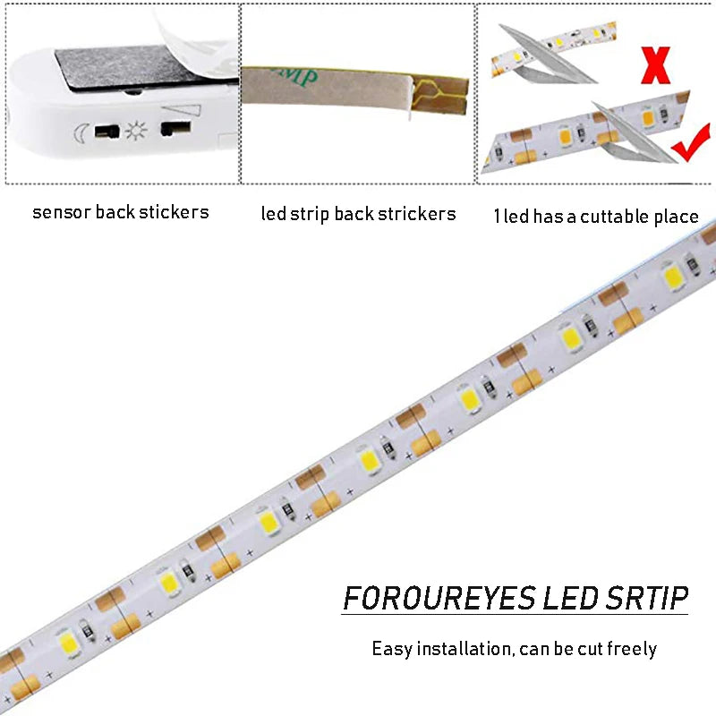 Led Light Strip PIR Motion Sensor Induction Led Strip Battery