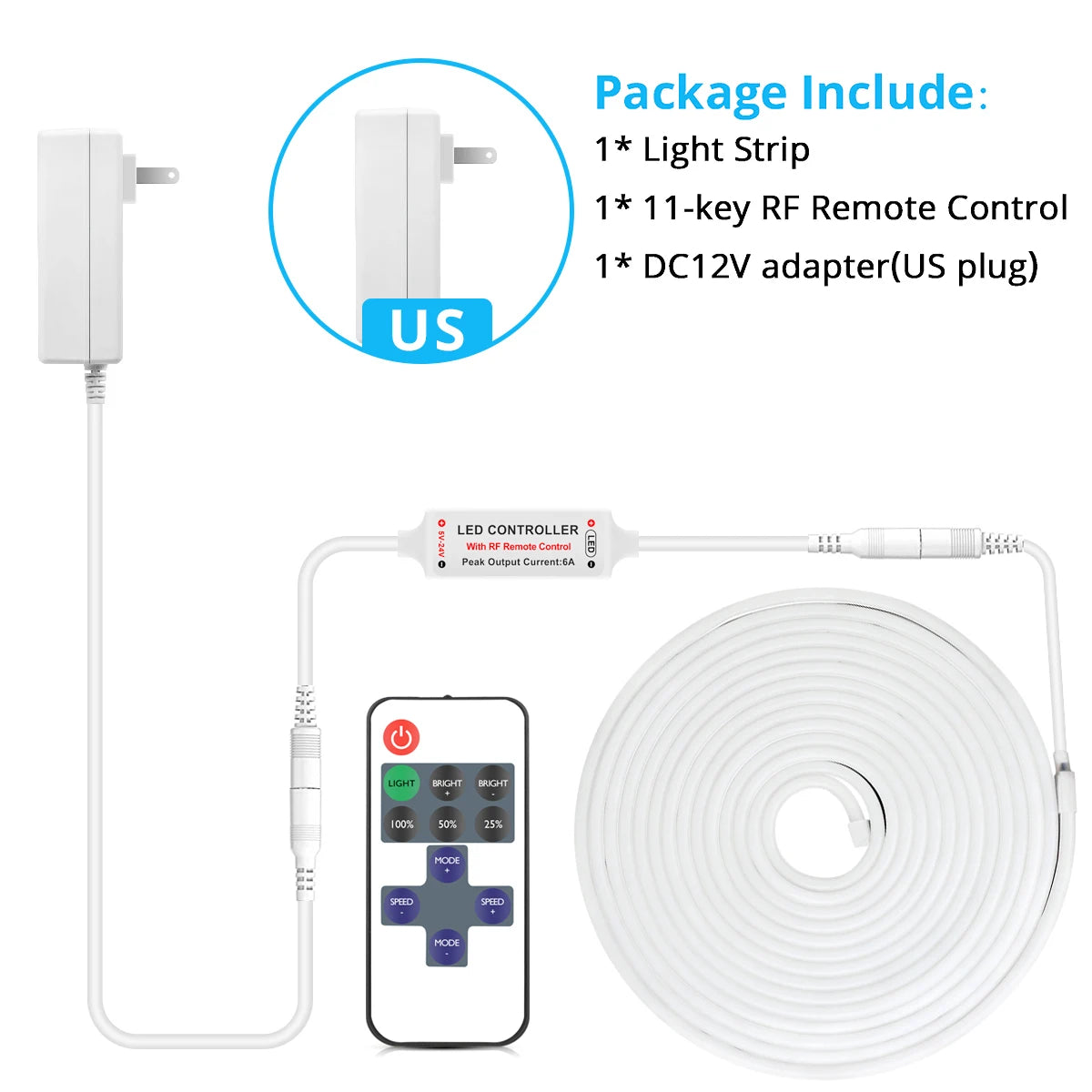DC12V Neon Light LED Strip with RF Remote Control SMD 2835