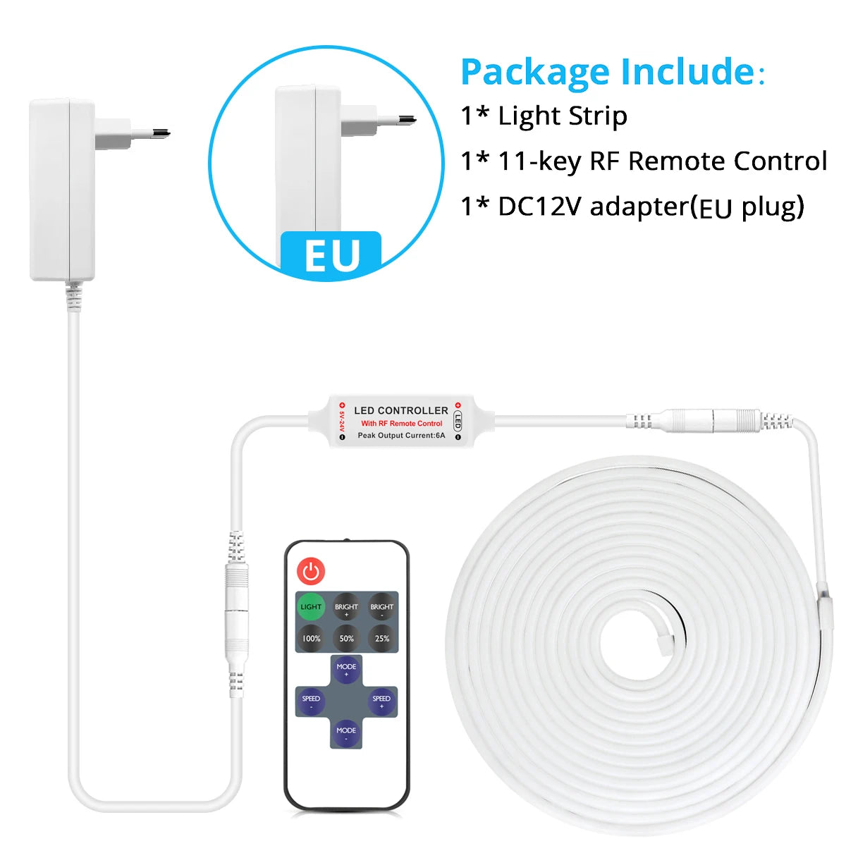 DC12V Neon Light LED Strip with RF Remote Control SMD 2835