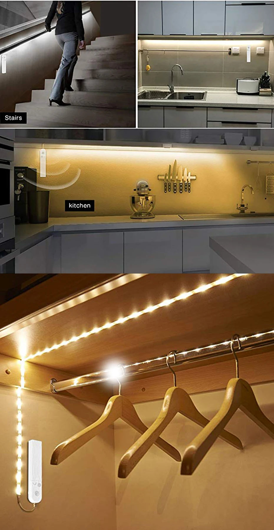 Led Light Strip PIR Motion Sensor Induction Led Strip Battery