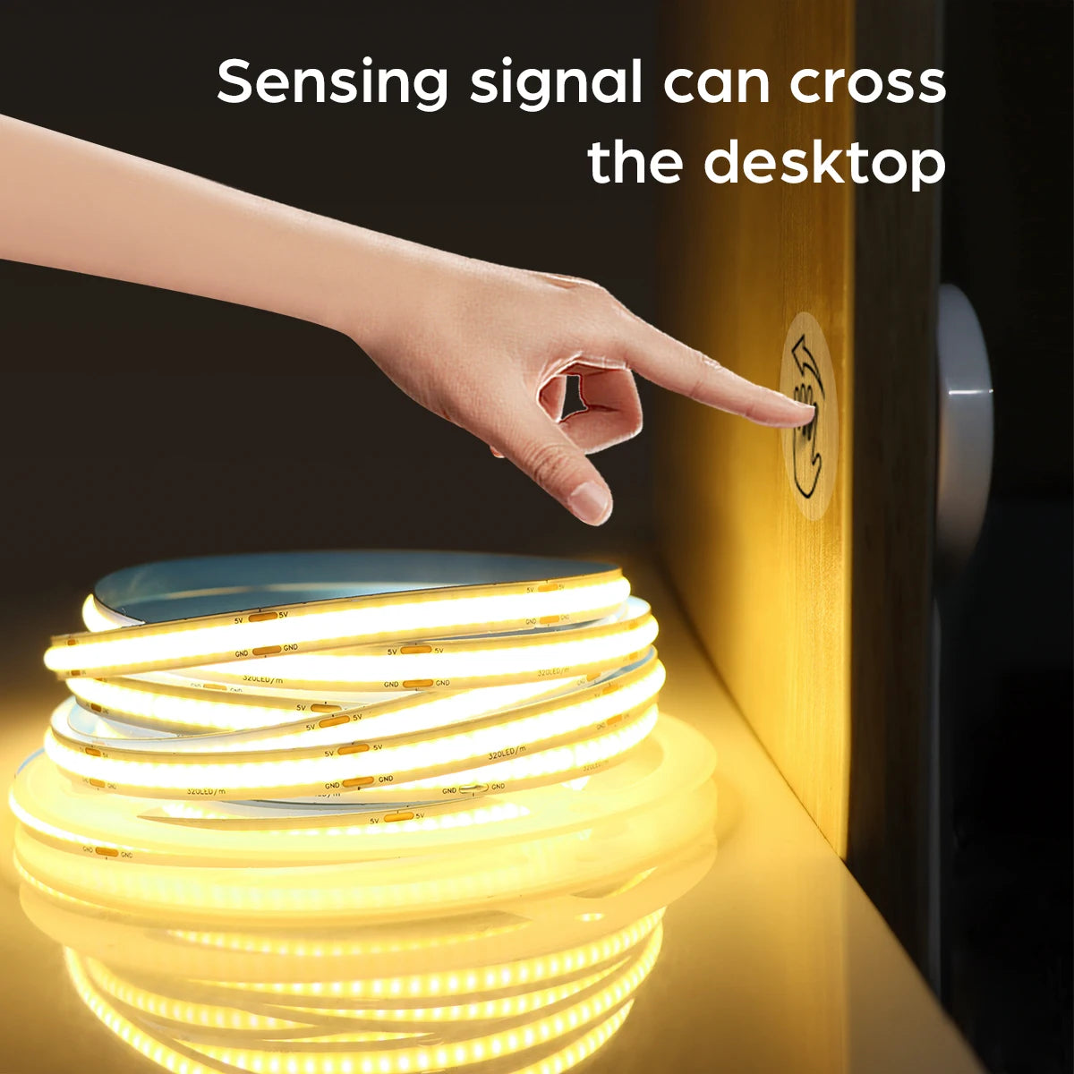 USB 5V COB LED Strip Light with Hand Sweep Motion Sensor Lighting