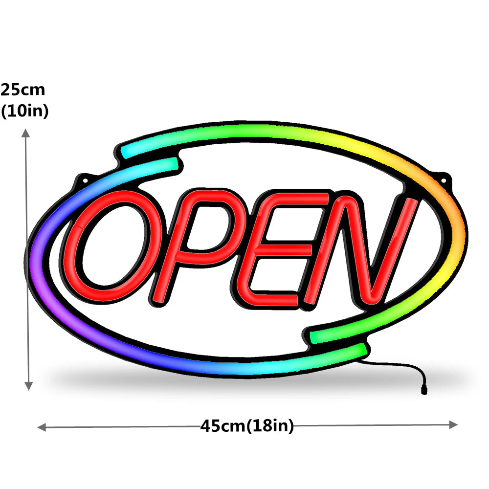 OPEN Neon Sign 20x9 Inches Ultra Bright Multiple Light AD Sign