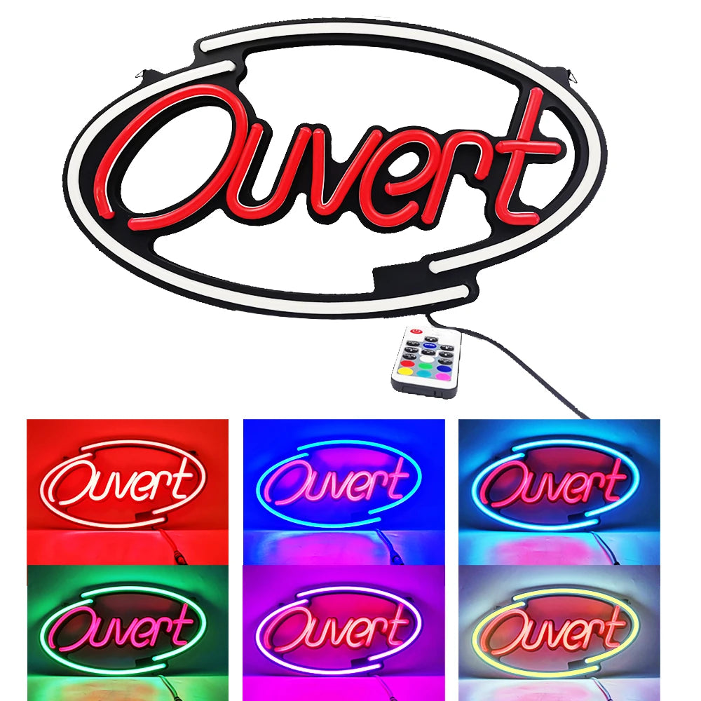 OPEN Neon Sign 20x9 Inches Ultra Bright Multiple Light AD Sign