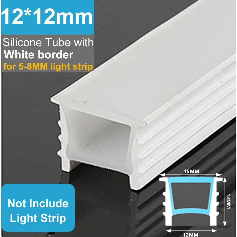 1M-10M Embedded LED Neon Rope Tube Black White Soft Strip Light
