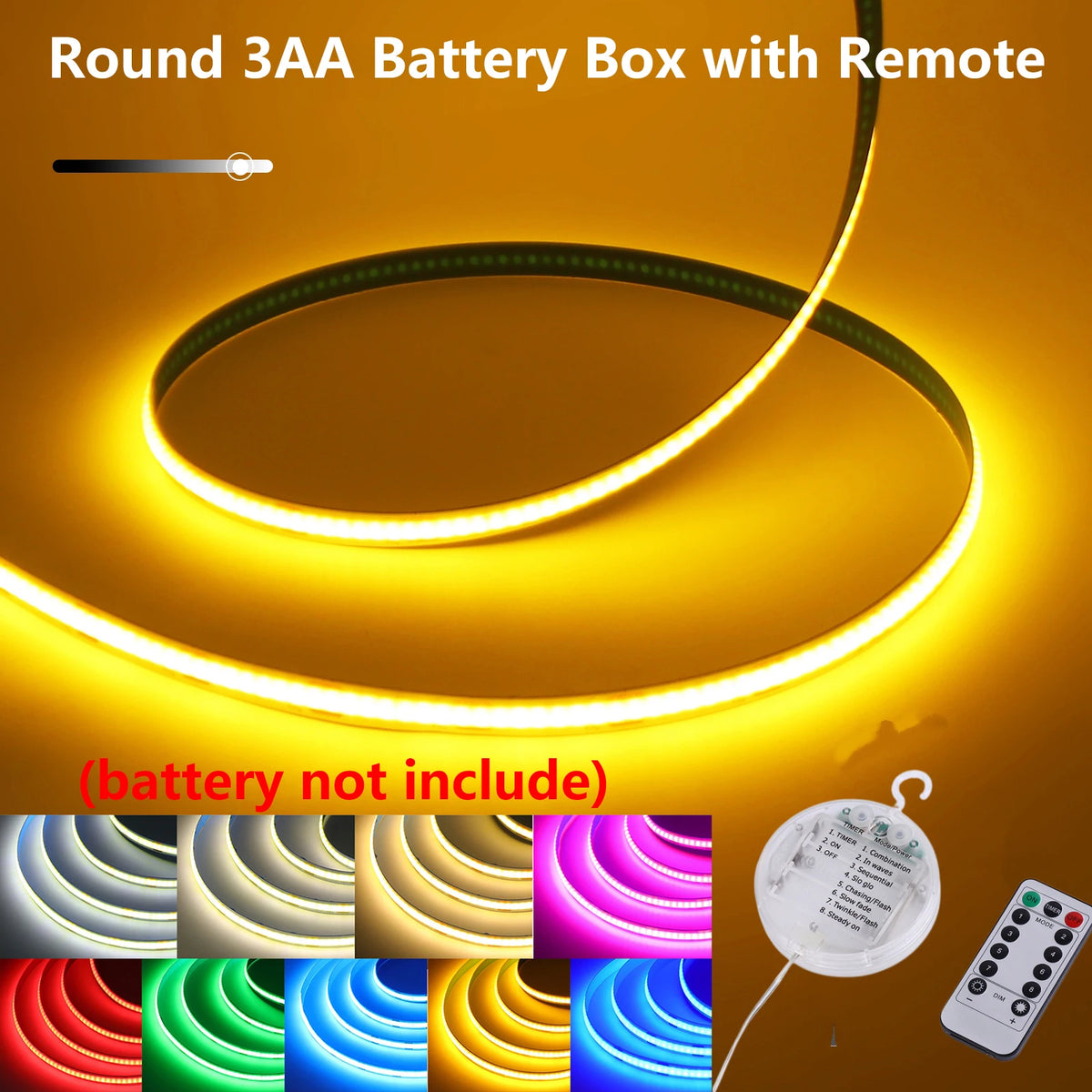 Flexible Tape Remote Control/PIR Motion Sensor Adhesive LED Light Strip 9 Colors