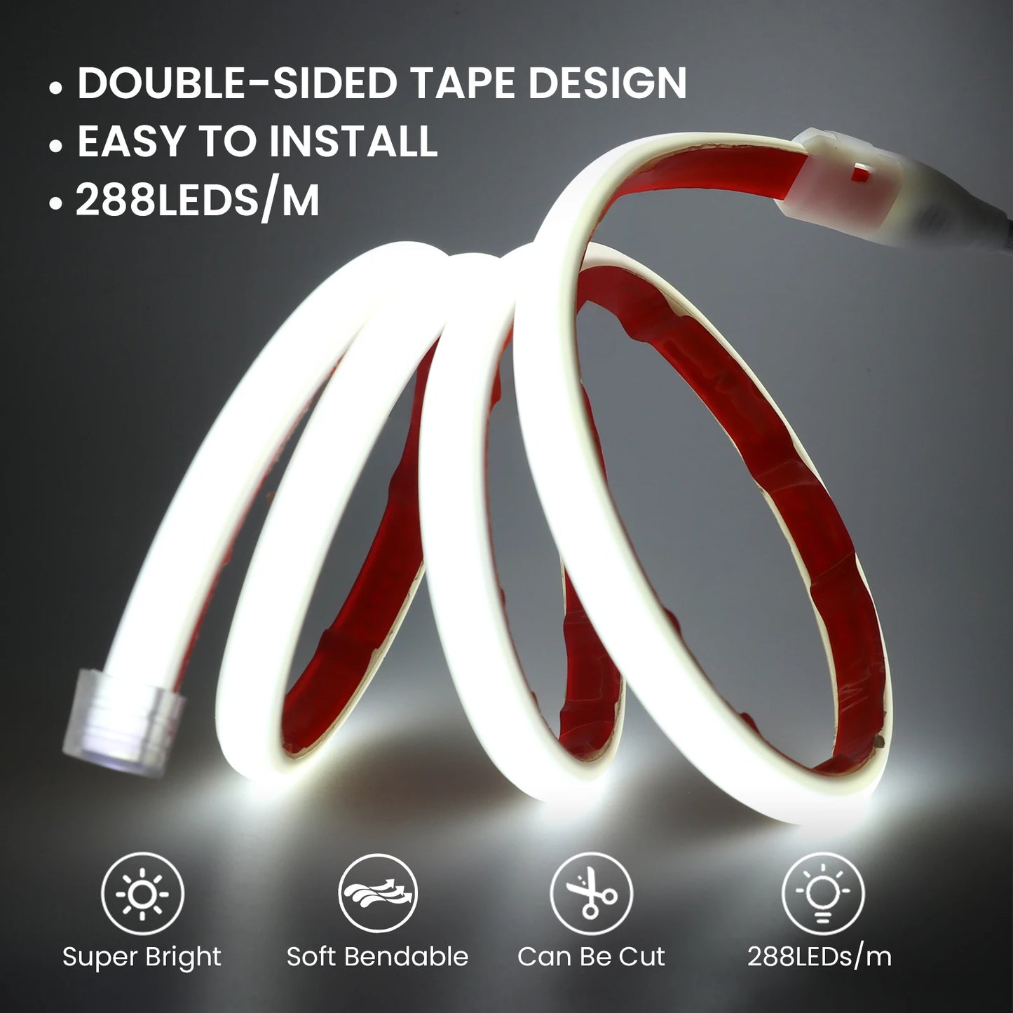 220V Dimmable Flexible Adhesive Tape for Home Garden Lighting