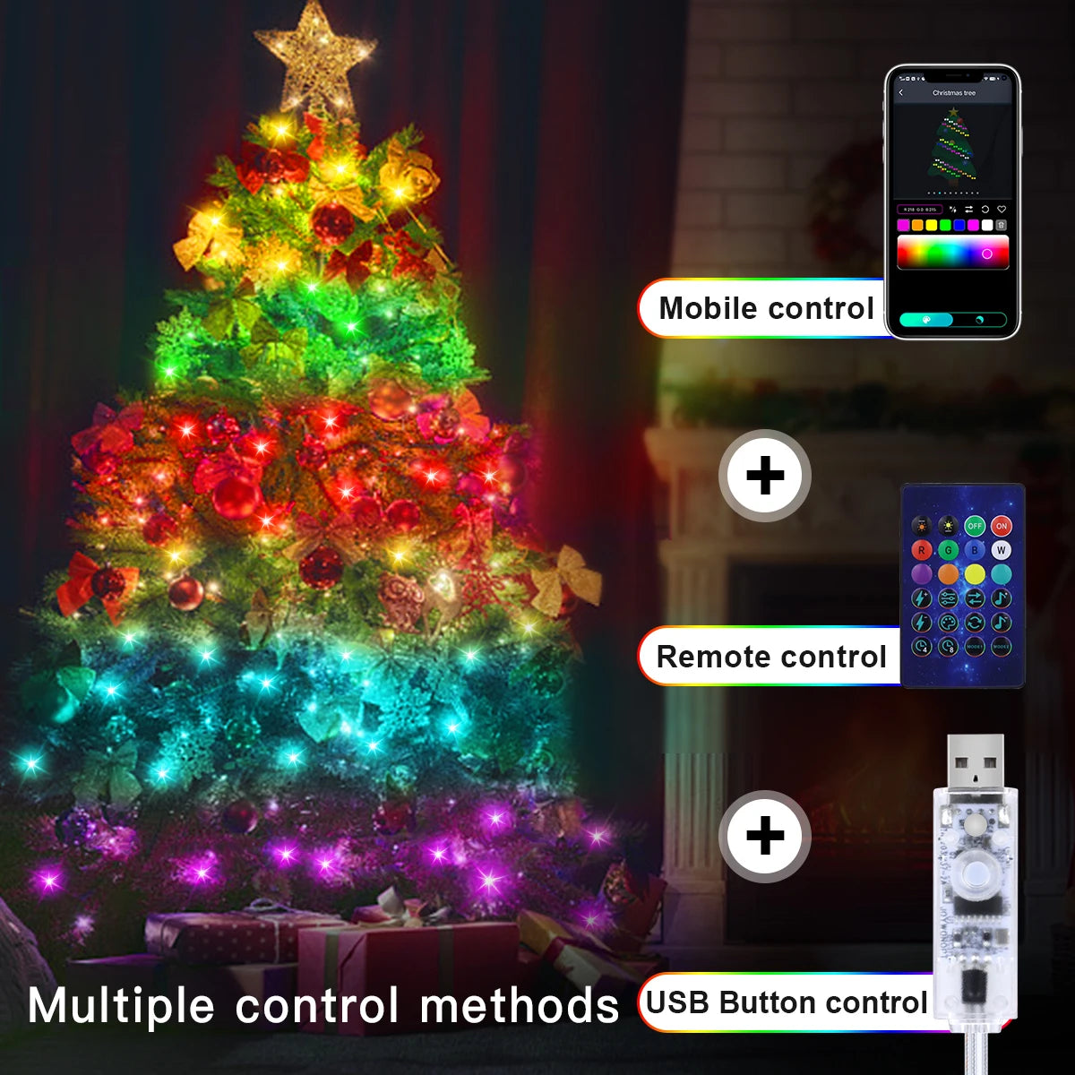 40M Led String RGB Light Smart Outdoor Festoon Party Leather Line