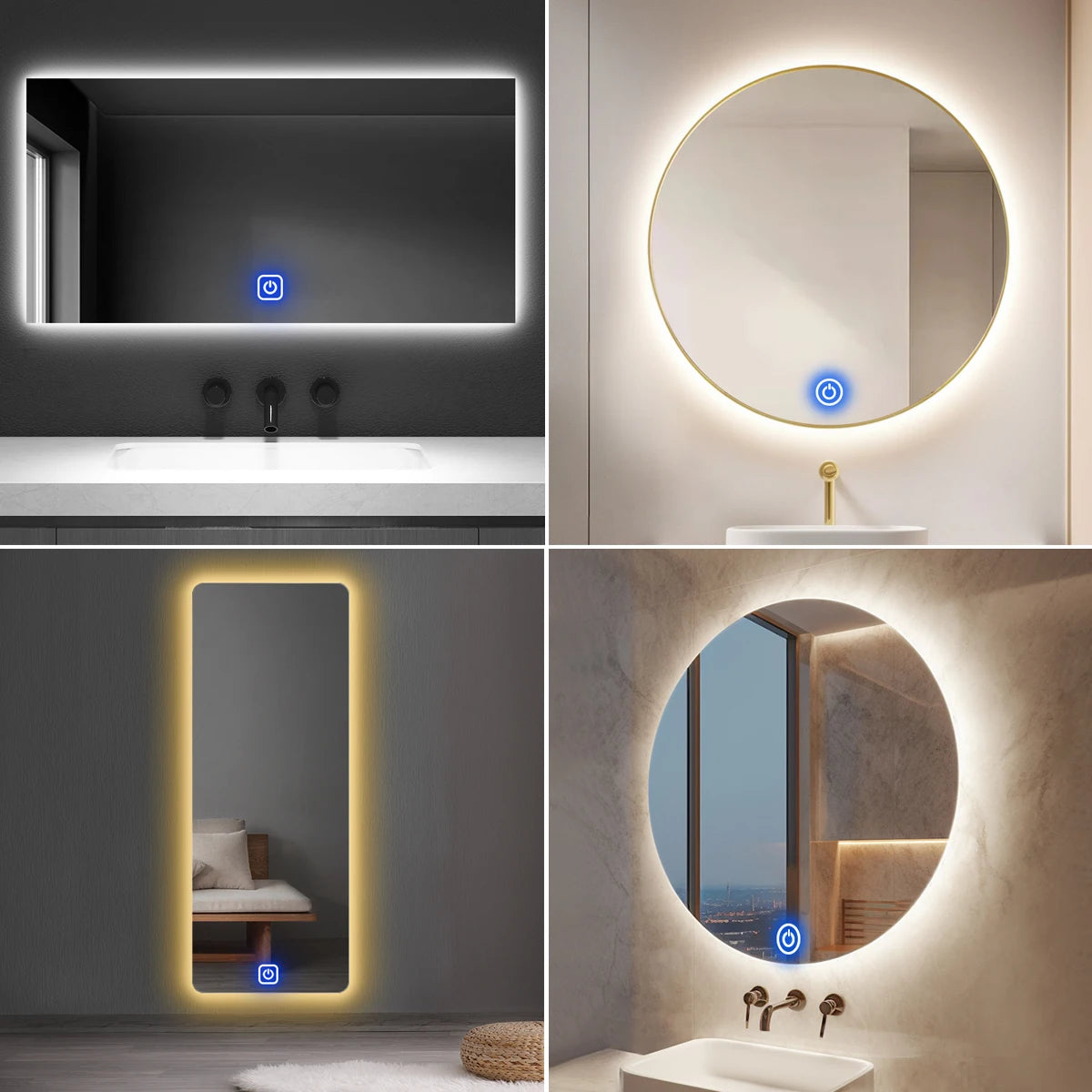 Touch Switch Makeup Mirror Light Dimmable 12V COB LED Strip Lights