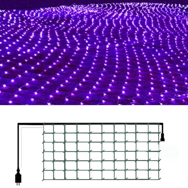 RGB Mesh Lights Bush Net Lights Outdoor Curtain Light String