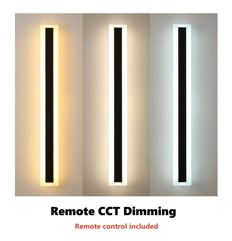 Outdoor Long Strip RGB LED Wall Lamp Remote/Tuya WiFi APP