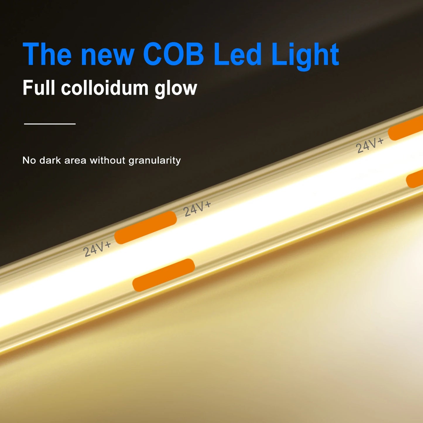 IP67 Waterproof 12/24V COB LED Strip Light 480LED/m Dimmable
