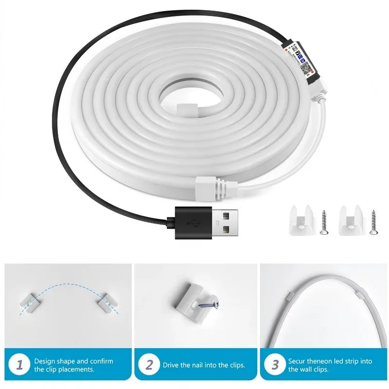 5V RGB neon light with bluetooth remote control and APP